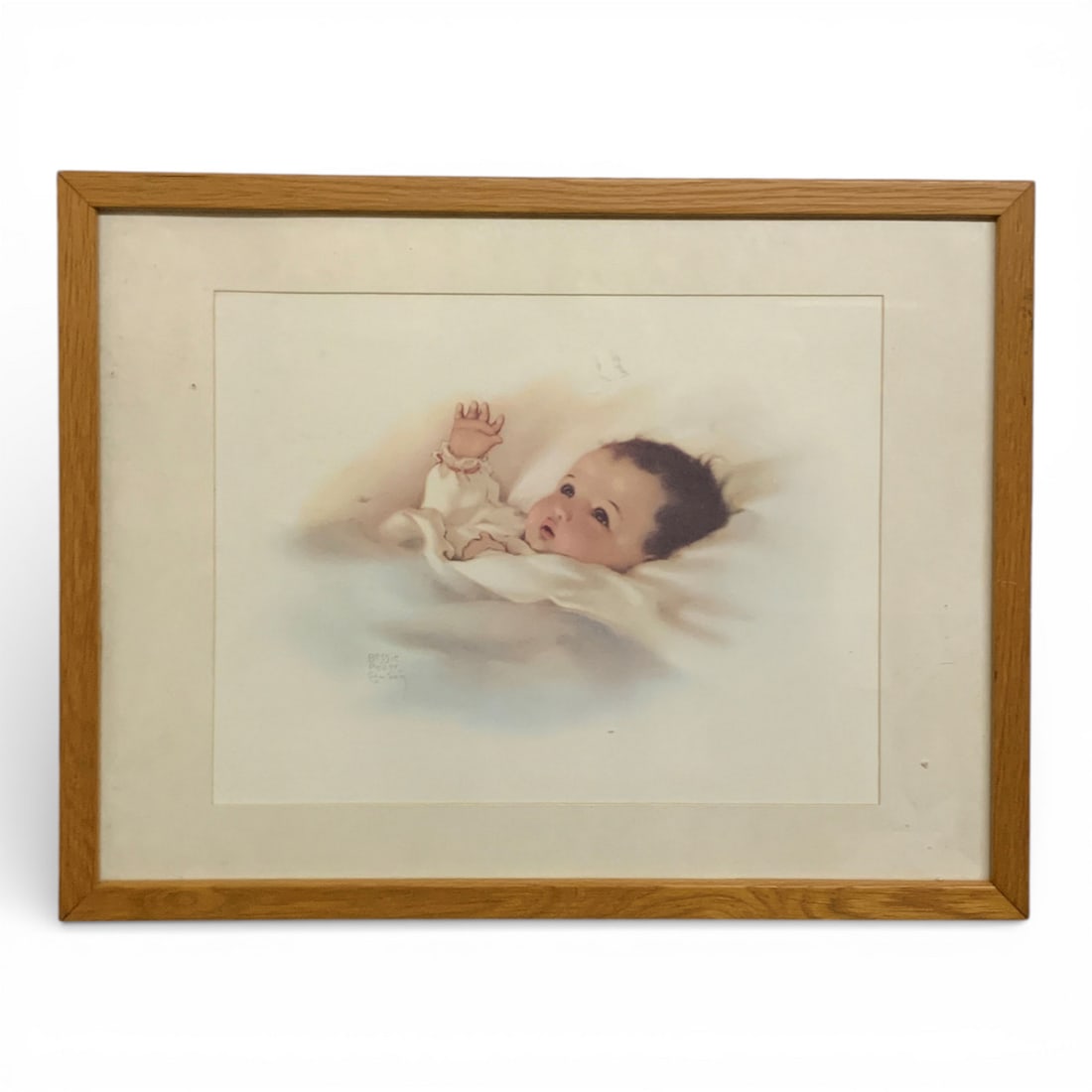 Bessie Pease Gutman Baby Print: Framed And Under Glass: 19.5" X 25.5".
