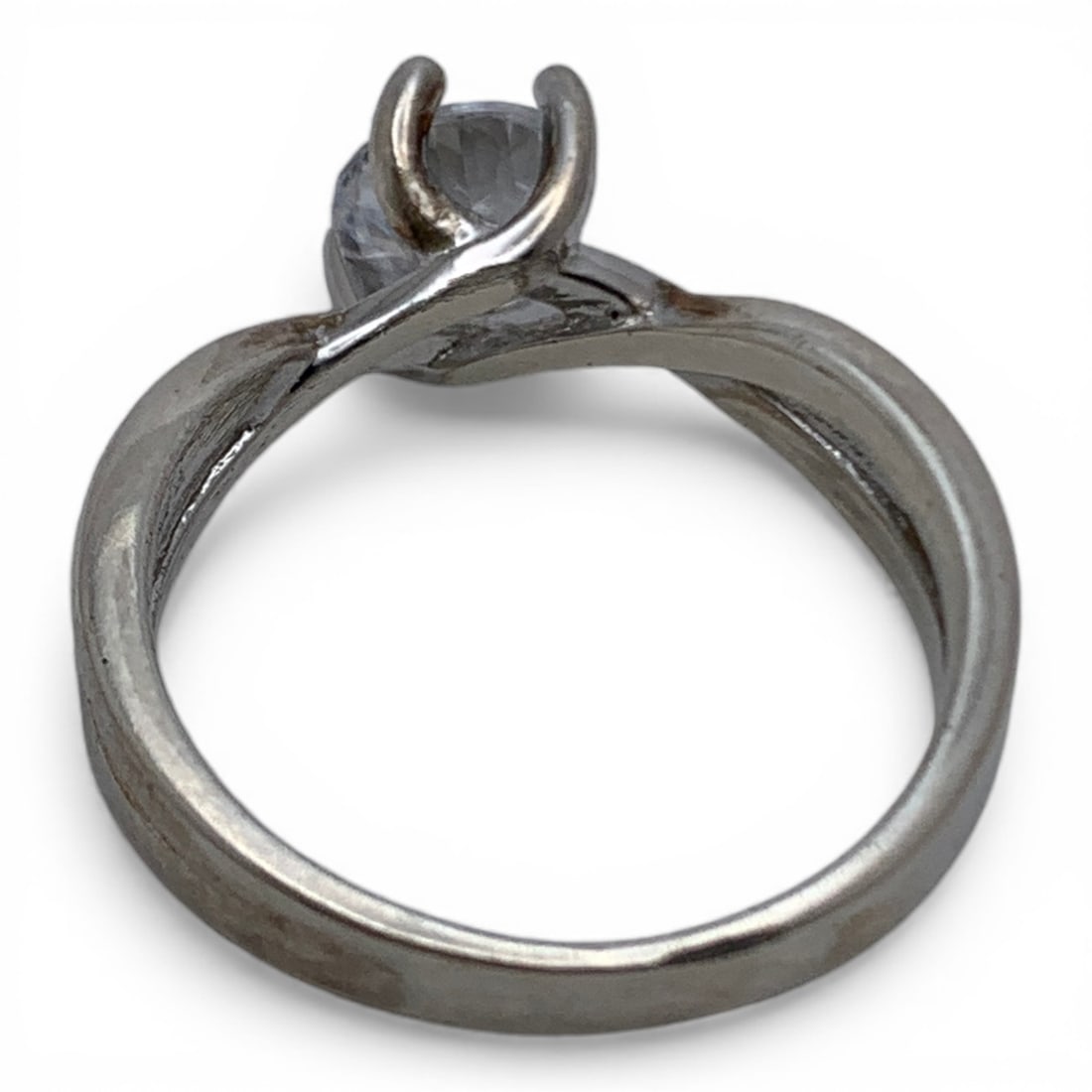 Sterling Silver & Clear Stone Ring - 2