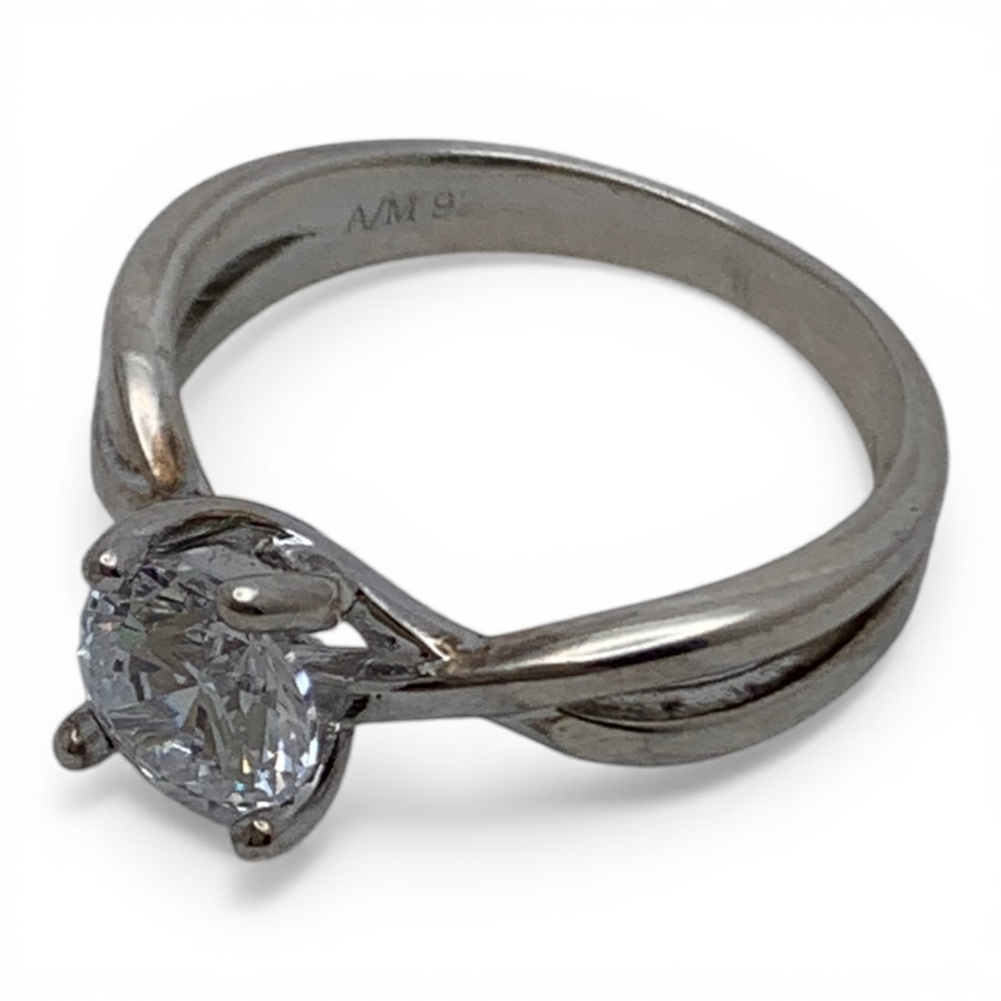 Sterling Silver & Clear Stone Ring - 3