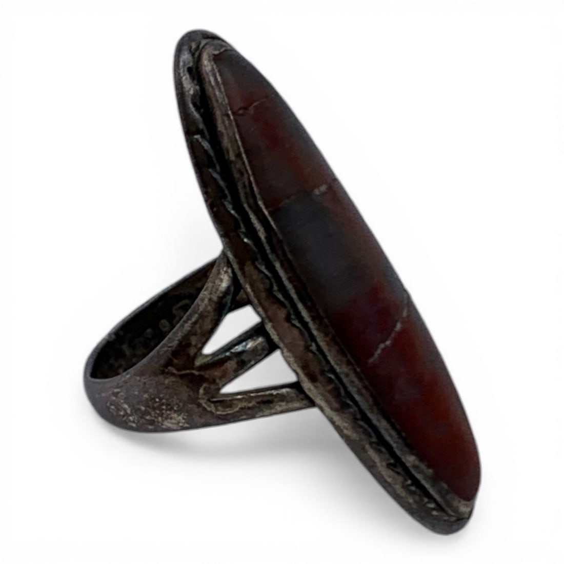 Silver Ring With Stone - 4