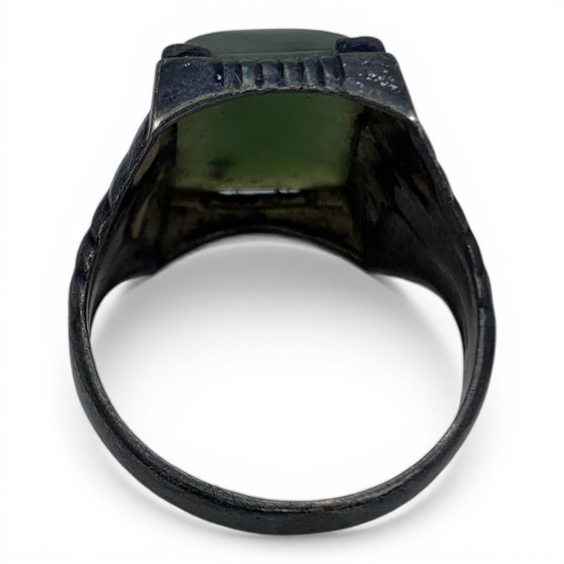 Sterling Silver & Green Stone Ring - 2