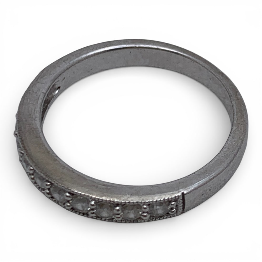 Sterling Silver Ring With Clear Stones - 3