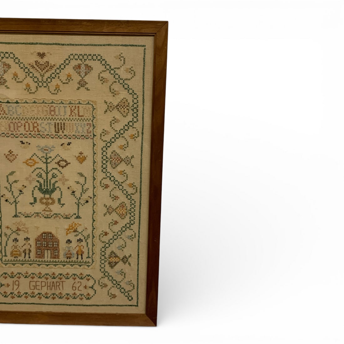 1962 Gephart Framed Needlework Sampler - 4