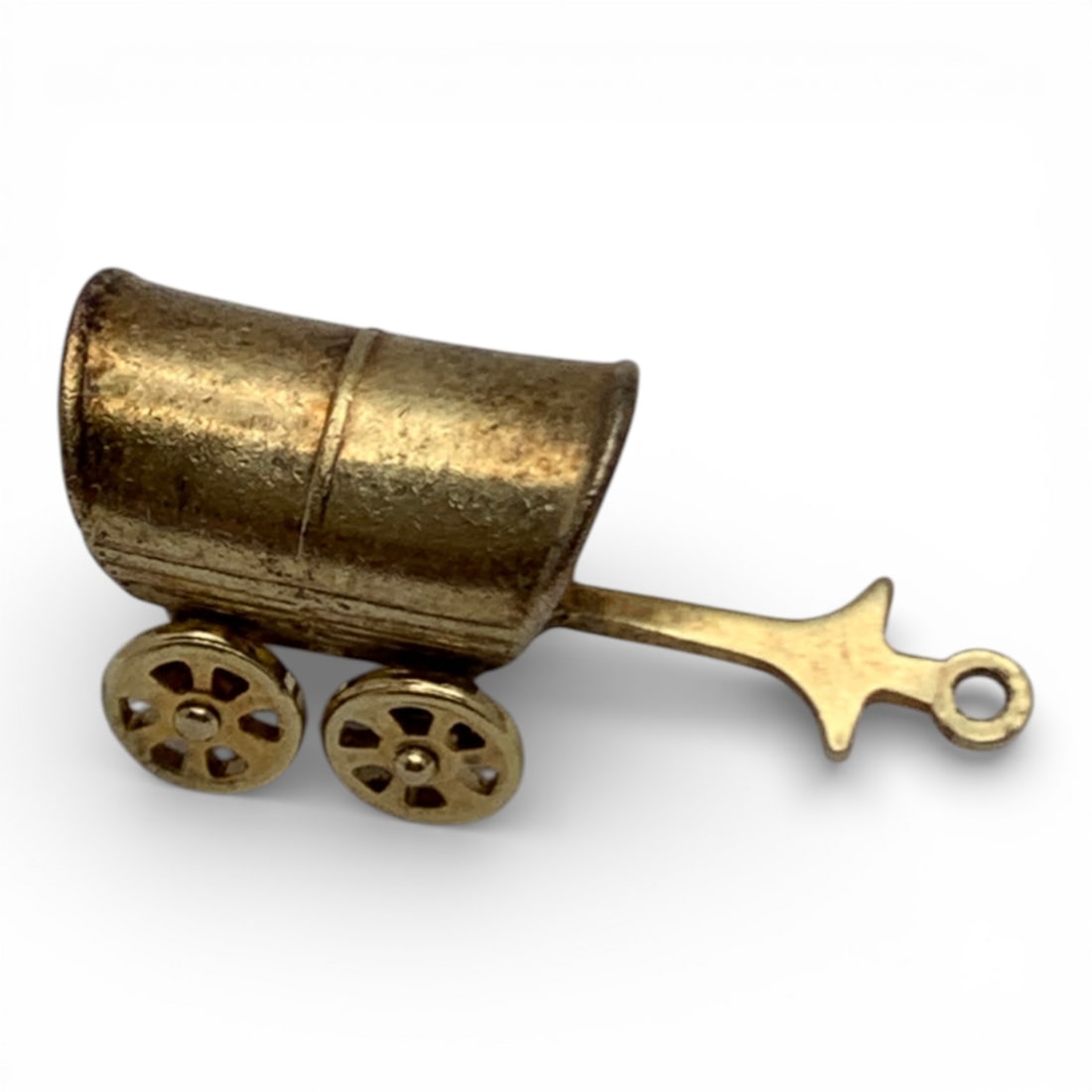 14k Yellow Gold Stage Coach Pendant: Marked 14k - 7/8" Long - 1.5 DwtGemstones Tested With Presidium Gem Tester Il - Berners Does Not Guarantee Authenticity Of Gemstones