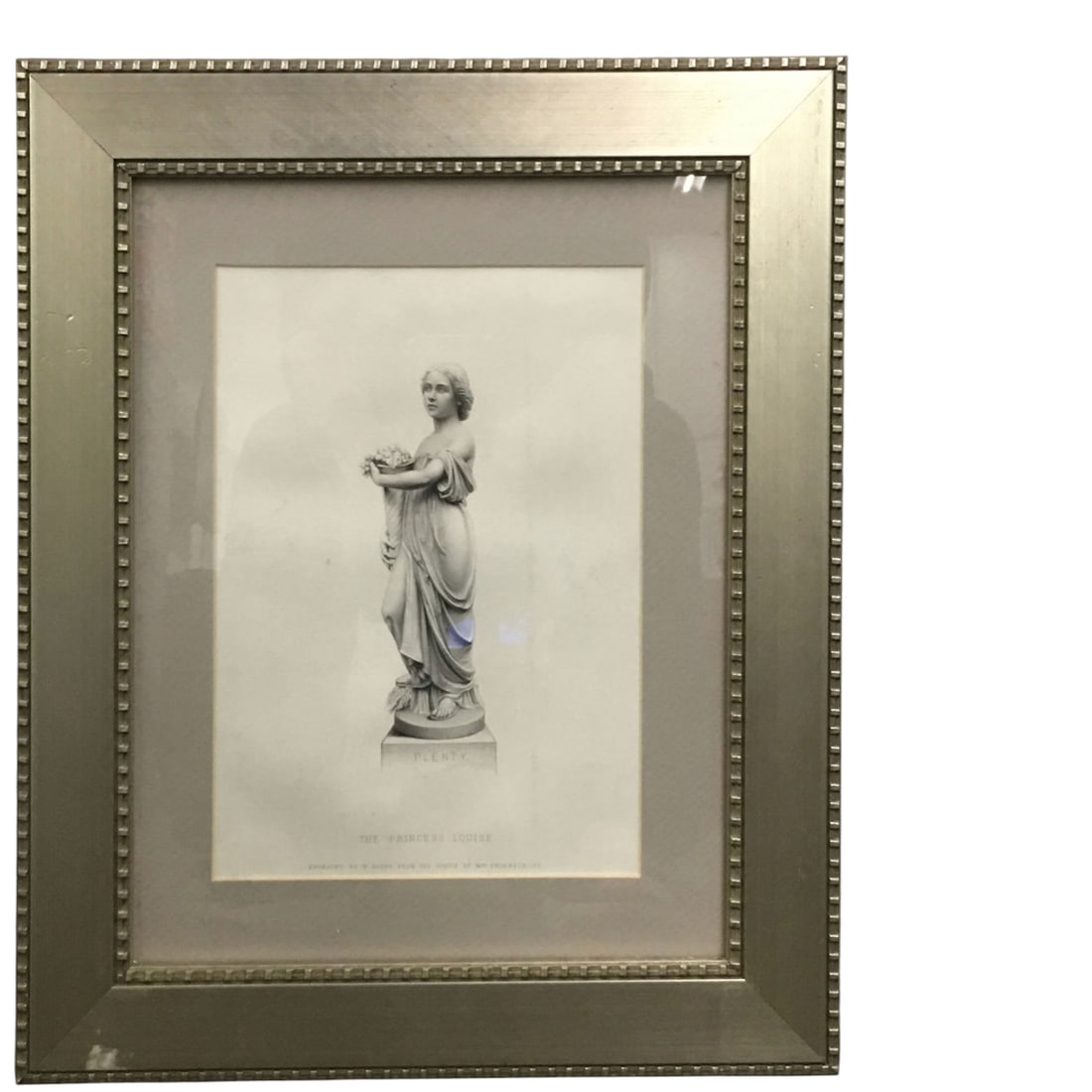 Framed Print, The Princess Louise: Engraved By W. Roffe From The Statue By Mrs Thornycroft. Framed And Under Glass: 17.5" X 14.5".