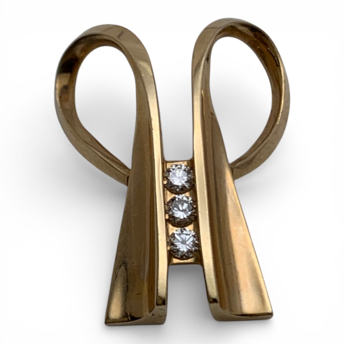 14k Yellow Gold & Diamond Pendant: Marked 14k - 1" Long - 3.1 DwtGemstones Tested With Presidium Gem Tester Il - Berners Does Not Guarantee Authenticity Of Gemstones