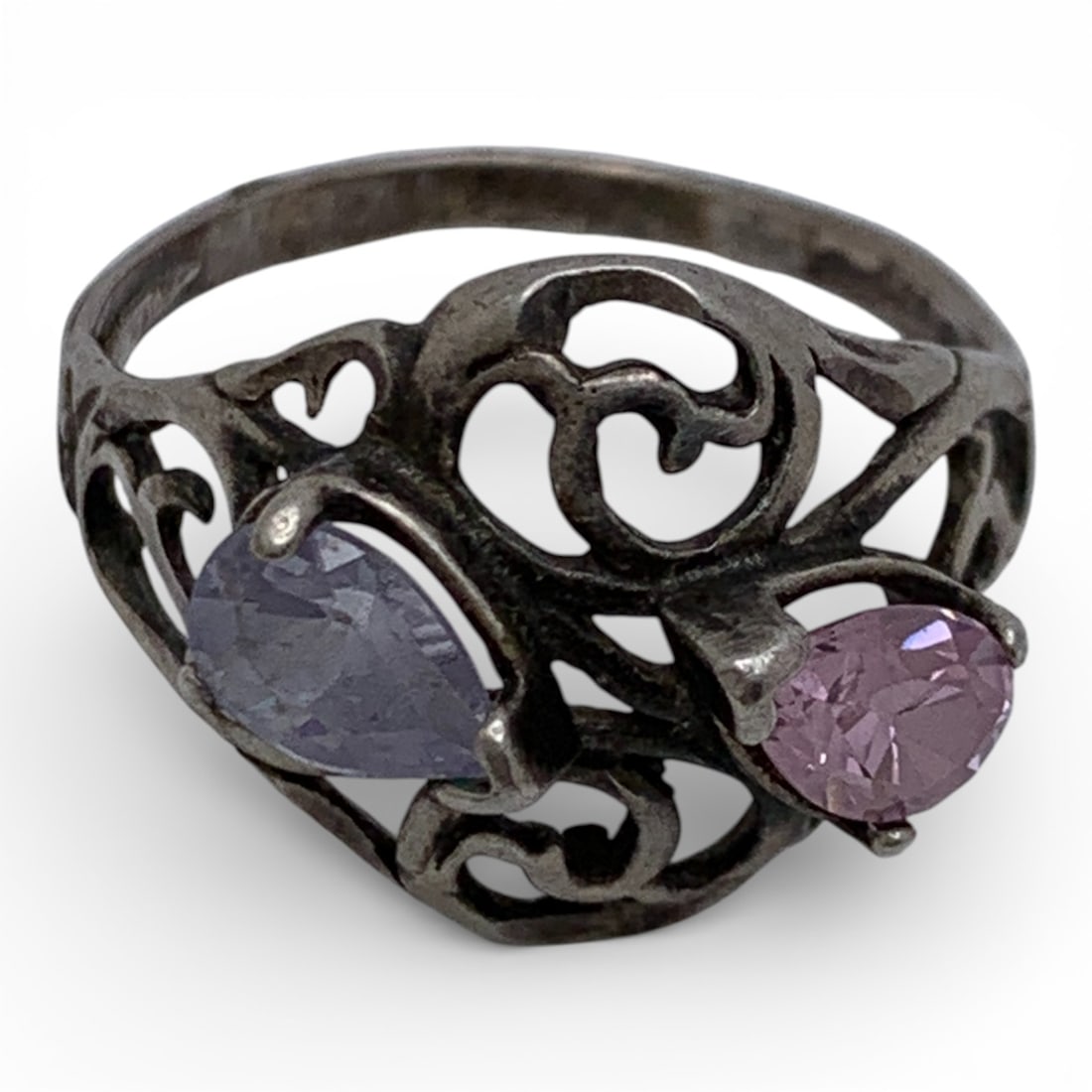 Sterling Silver Ring With Stones - 5