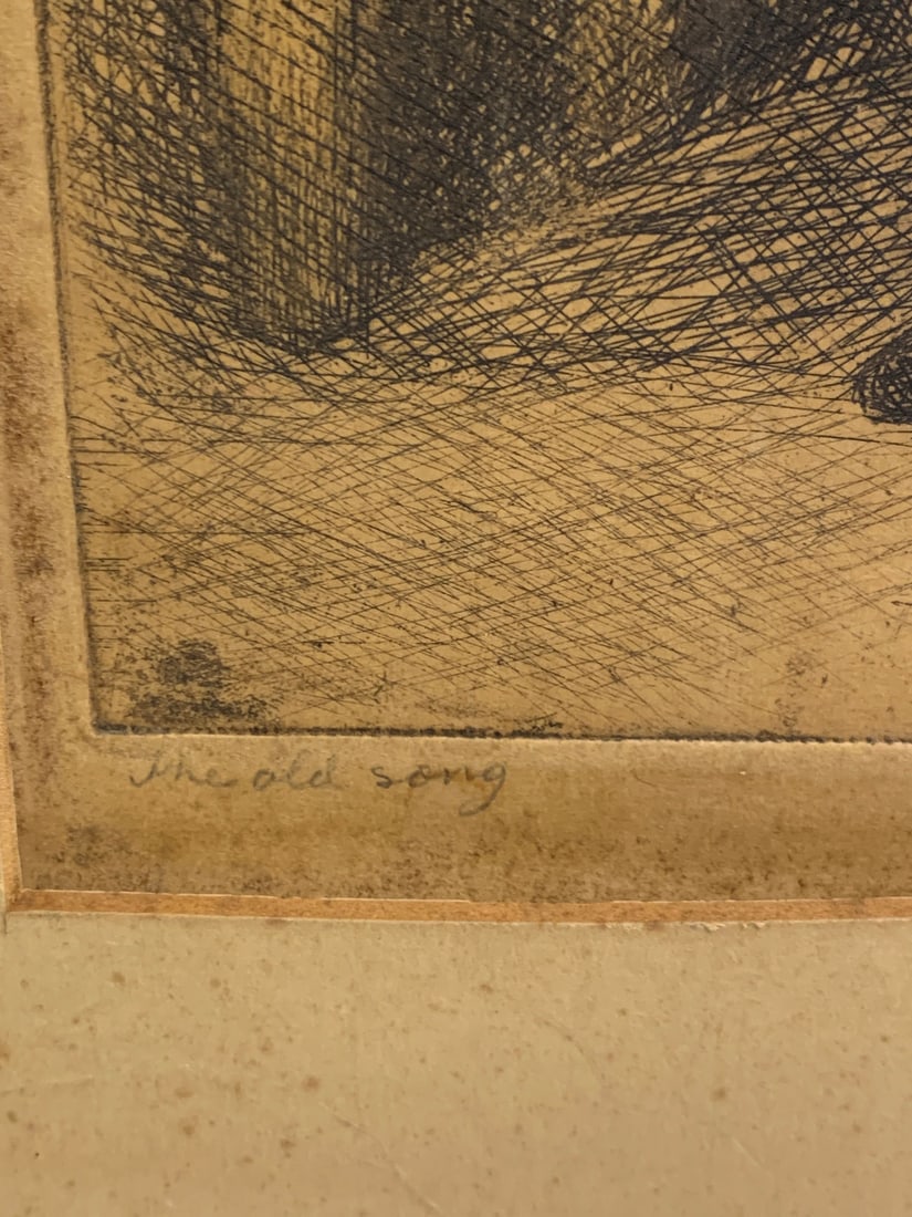 Pencil Signed Etching, The Old Song - 3
