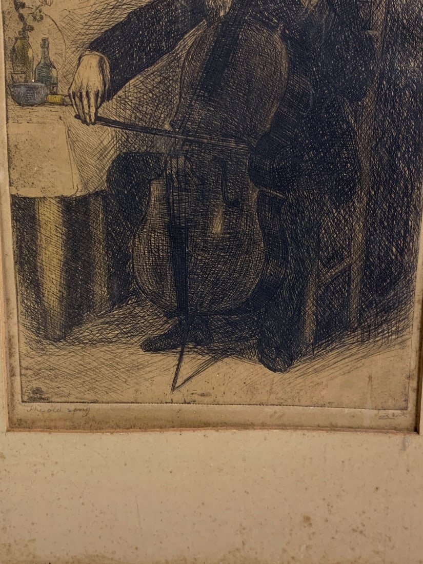 Pencil Signed Etching, The Old Song - 5
