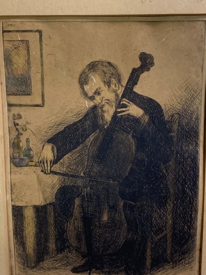 Pencil Signed Etching, The Old Song - 6