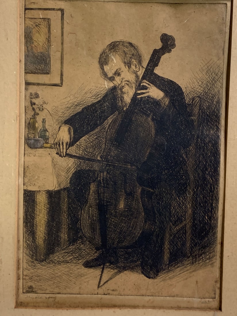 Pencil Signed Etching, The Old Song - 7