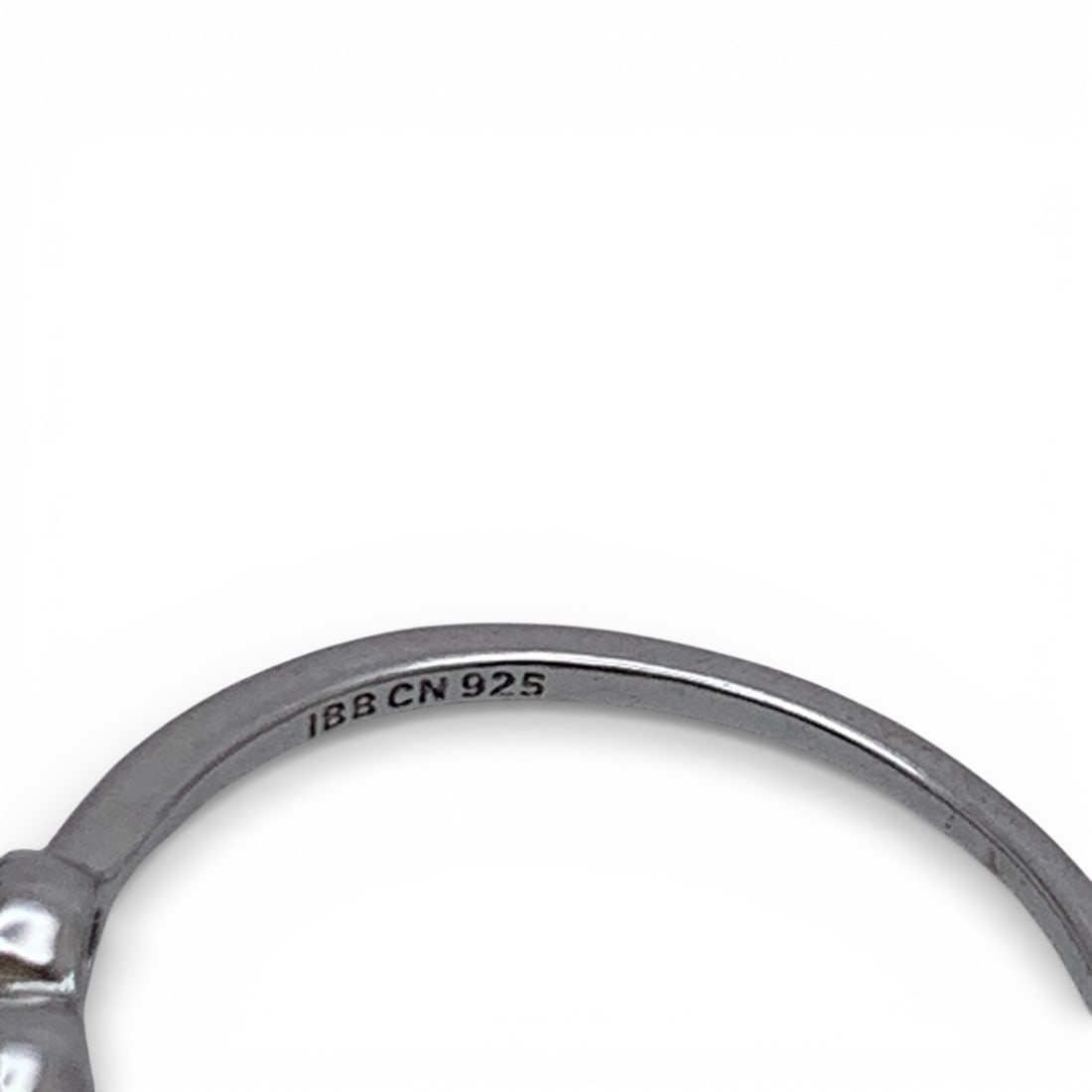 Sterling Silver Ring With Clear Stones - 6