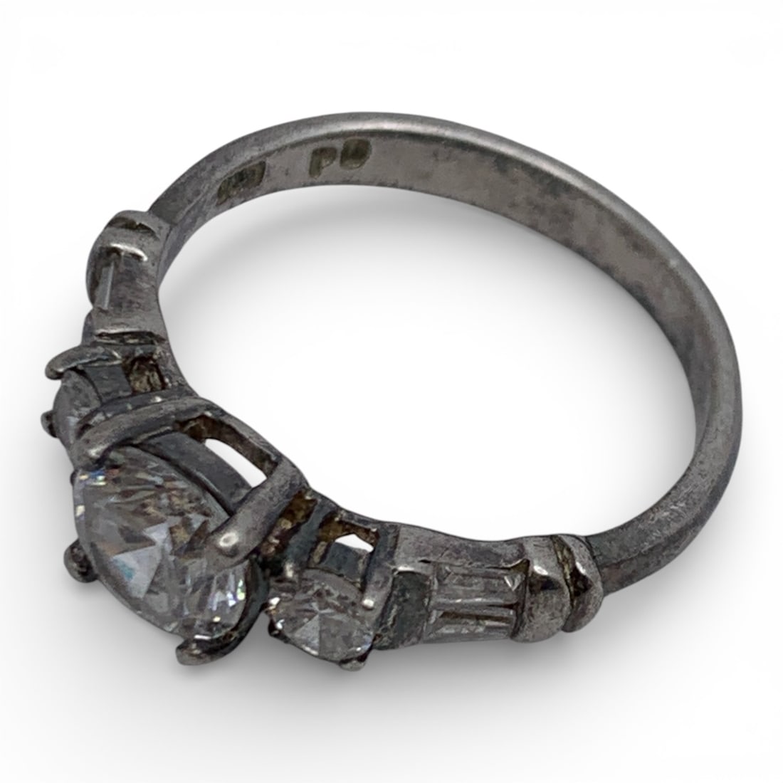 Sterling Silver Ring With Clear Stones - 3