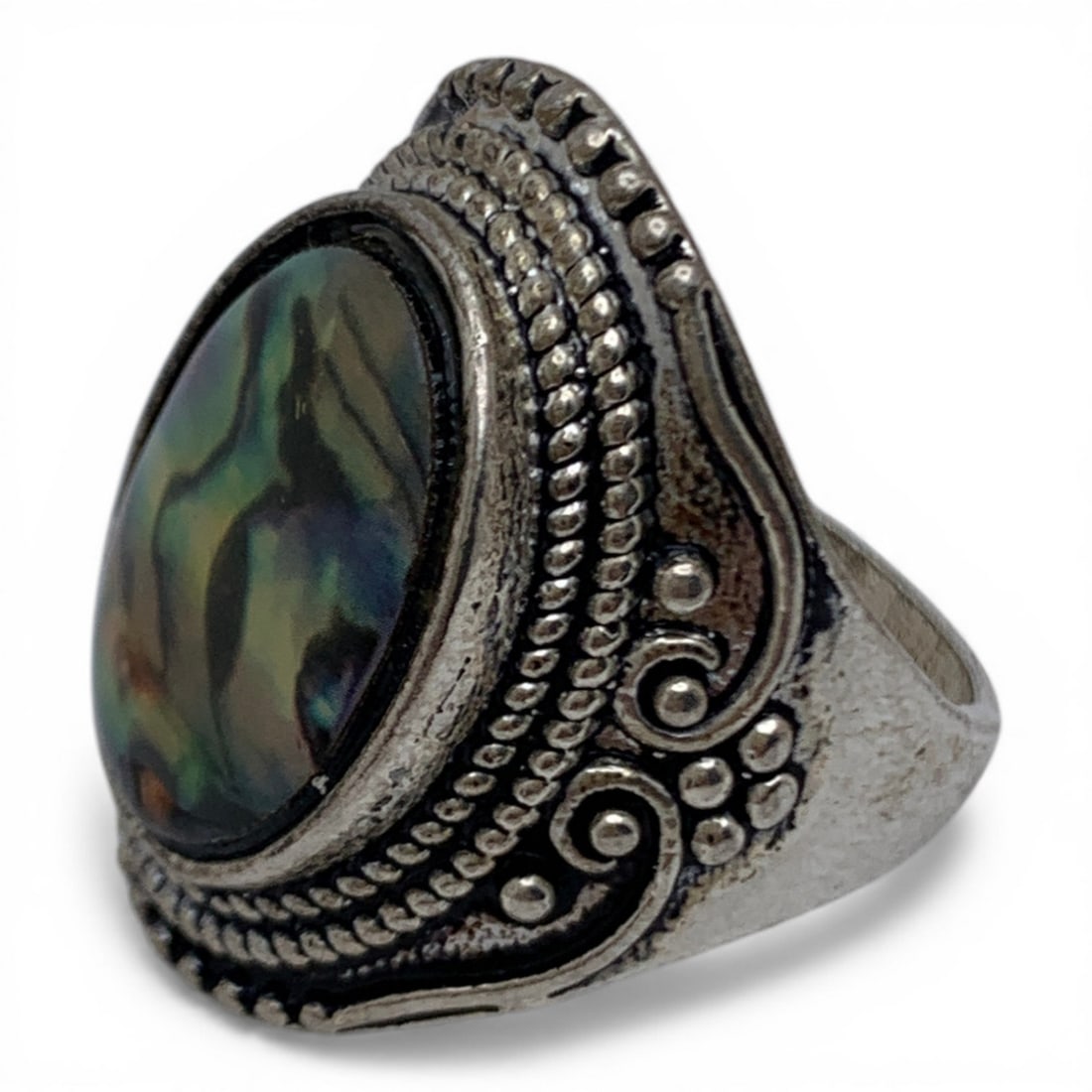 Sterling Silver & Abalone Ring - 3