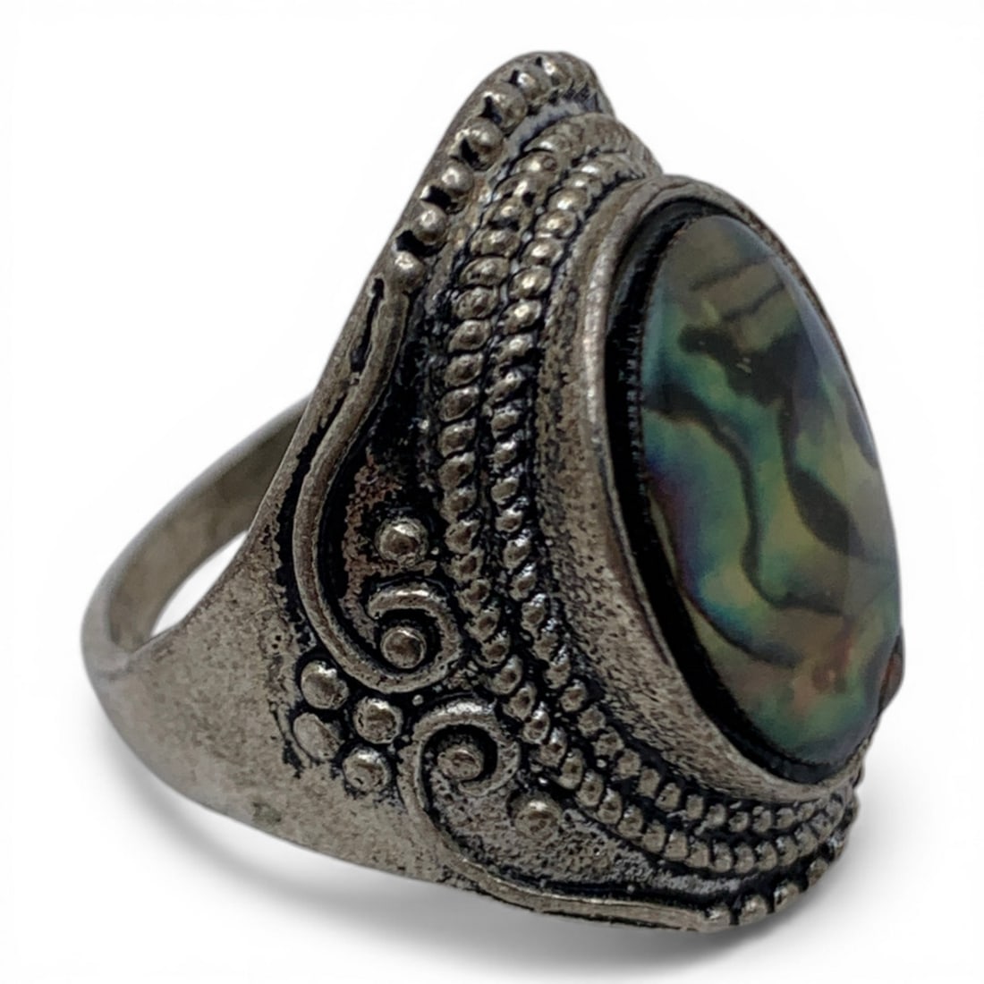 Sterling Silver & Abalone Ring - 4