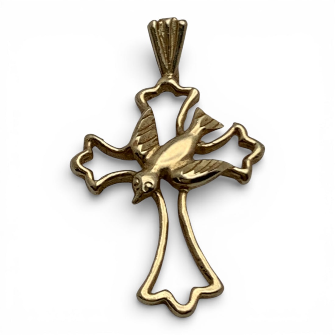 14k Yellow Gold Cross Pendant: Marked 14k - 1 1/8" Long - 1.1 DwtGemstones Tested With Presidium Gem Tester Il - Berners Does Not Guarantee Authenticity Of Gemstones