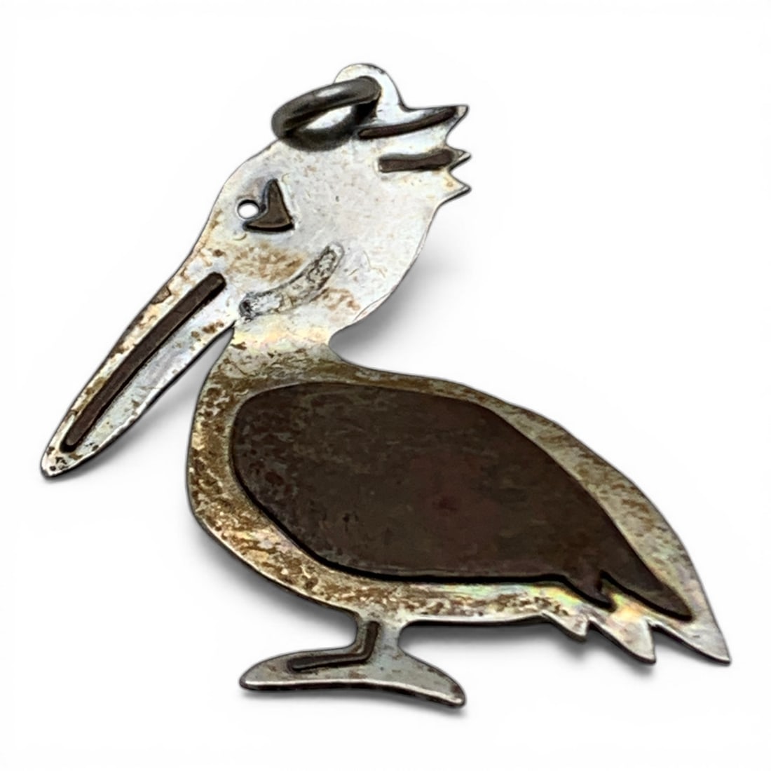 Sterling Silver Pelican Pendant: Marked 925 - 1 1/2" Long - 3.2 Grams