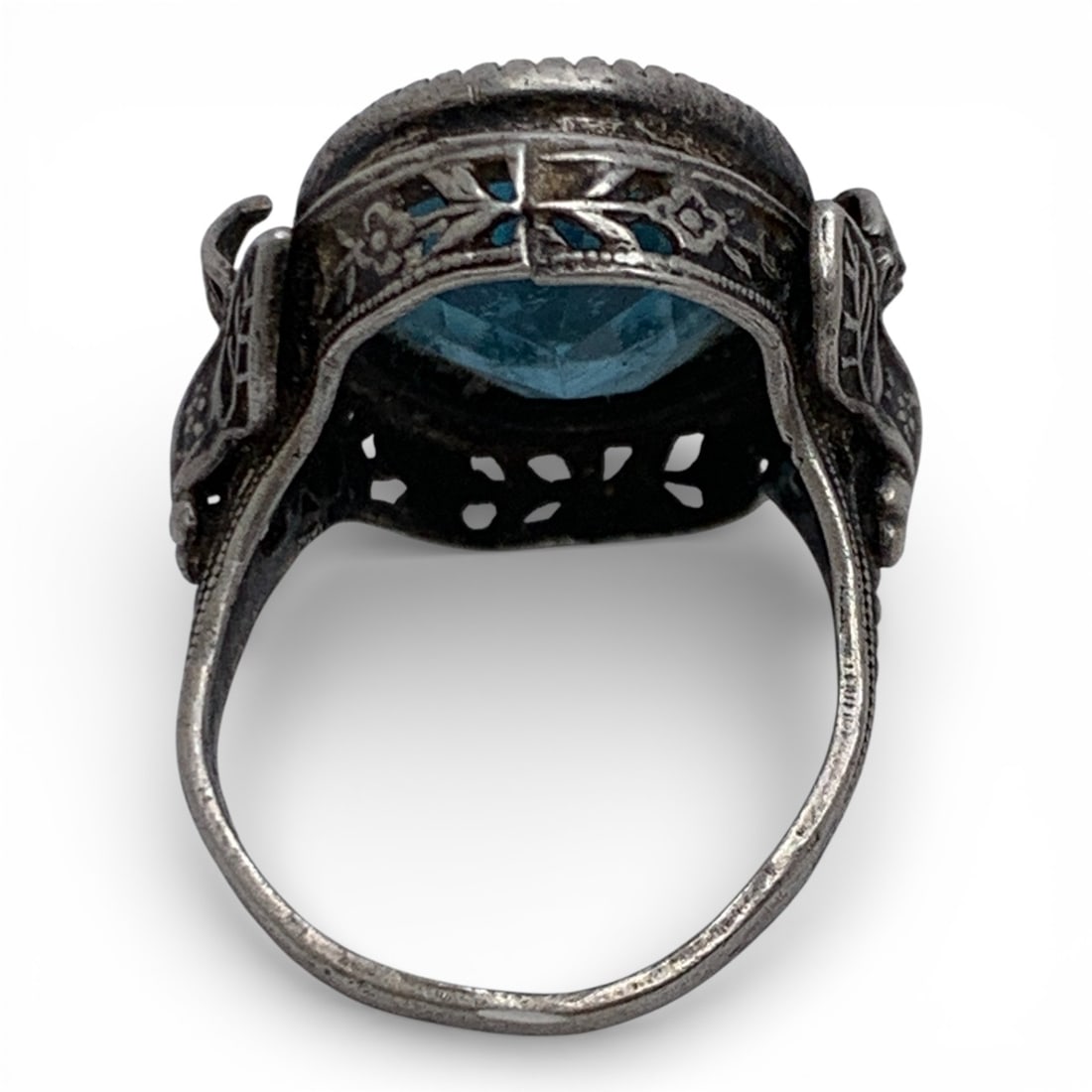 Sterling Silver Ring With Blue Stone - 2