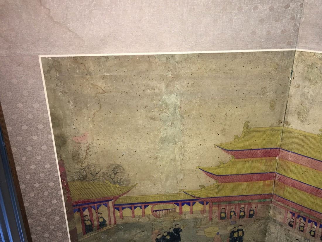 Oriental Hand Painted Two Part Folding Screen - 3