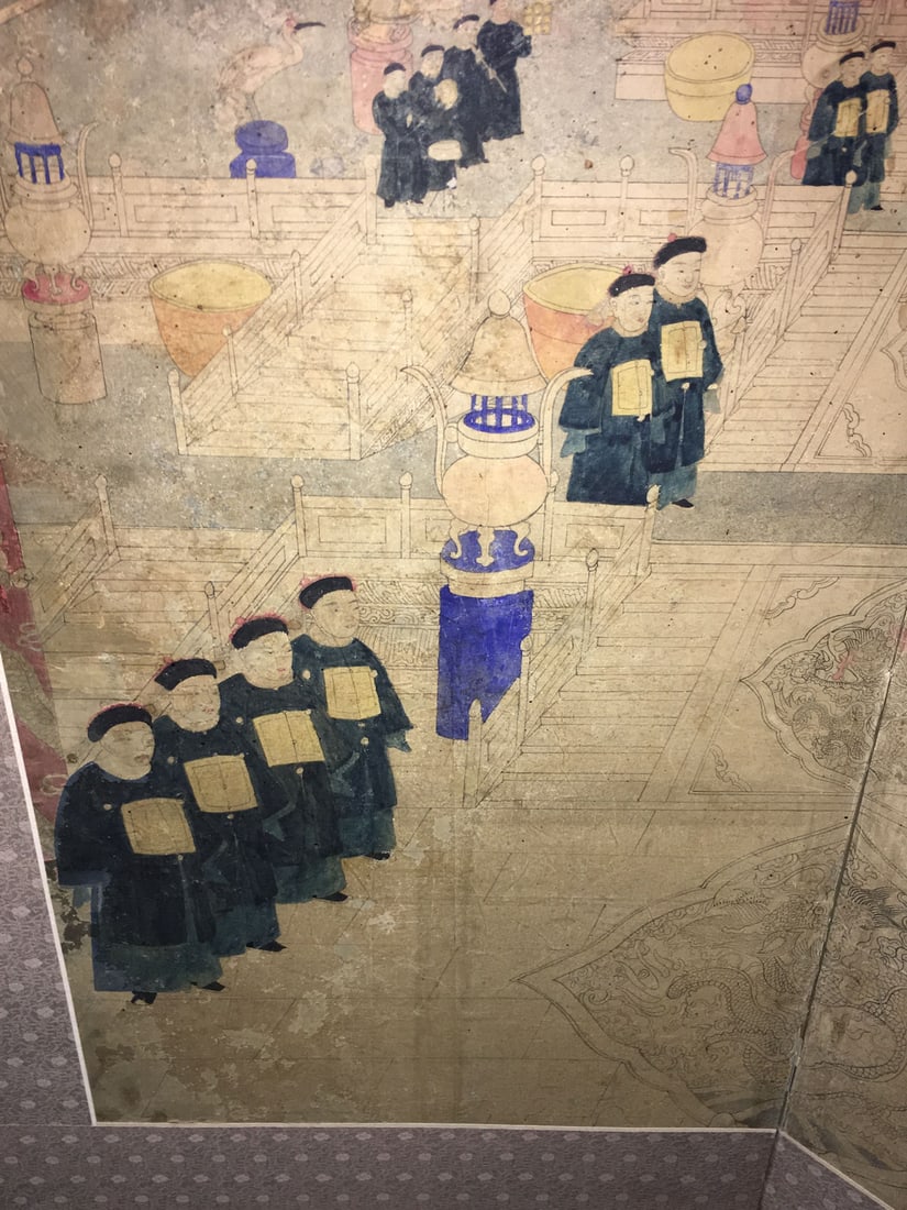 Oriental Hand Painted Two Part Folding Screen - 7