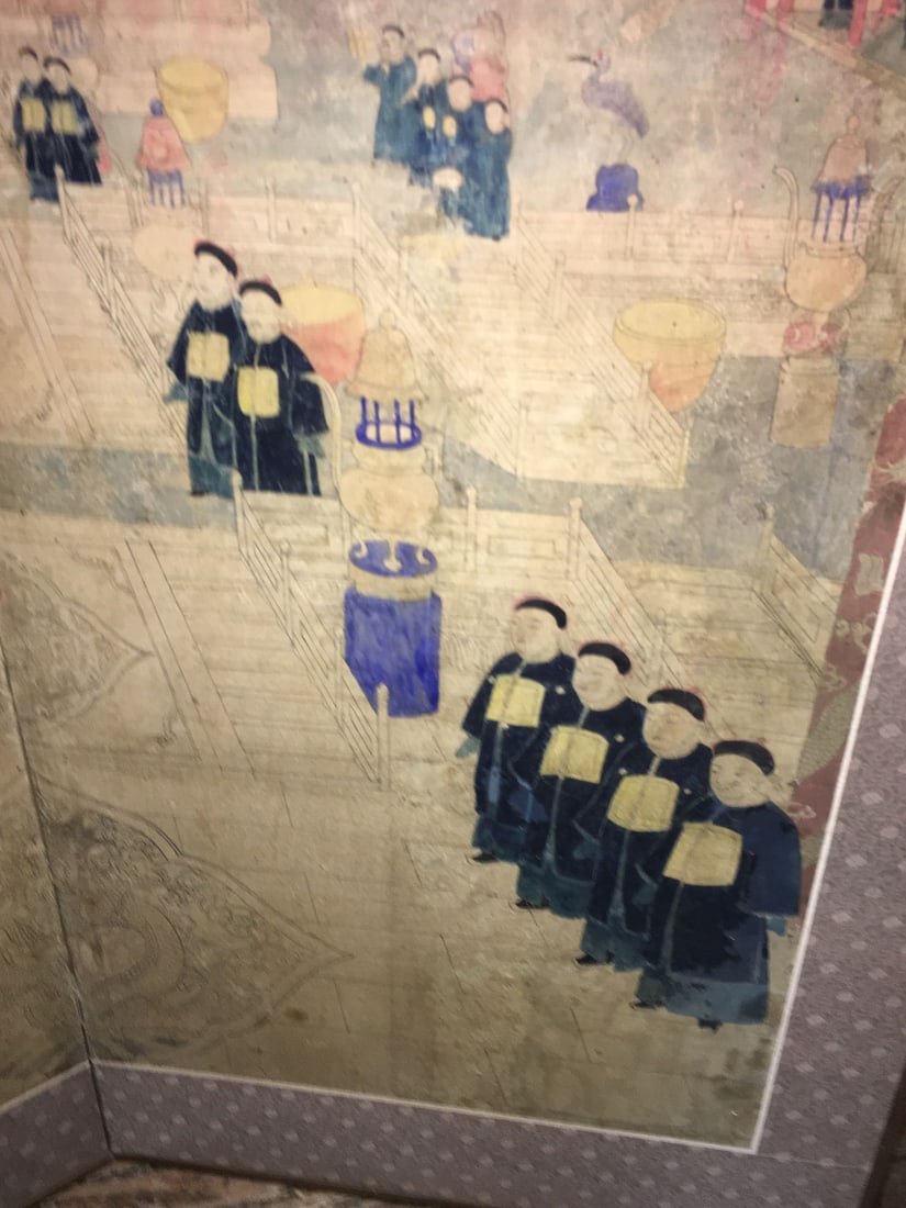 Oriental Hand Painted Two Part Folding Screen - 8