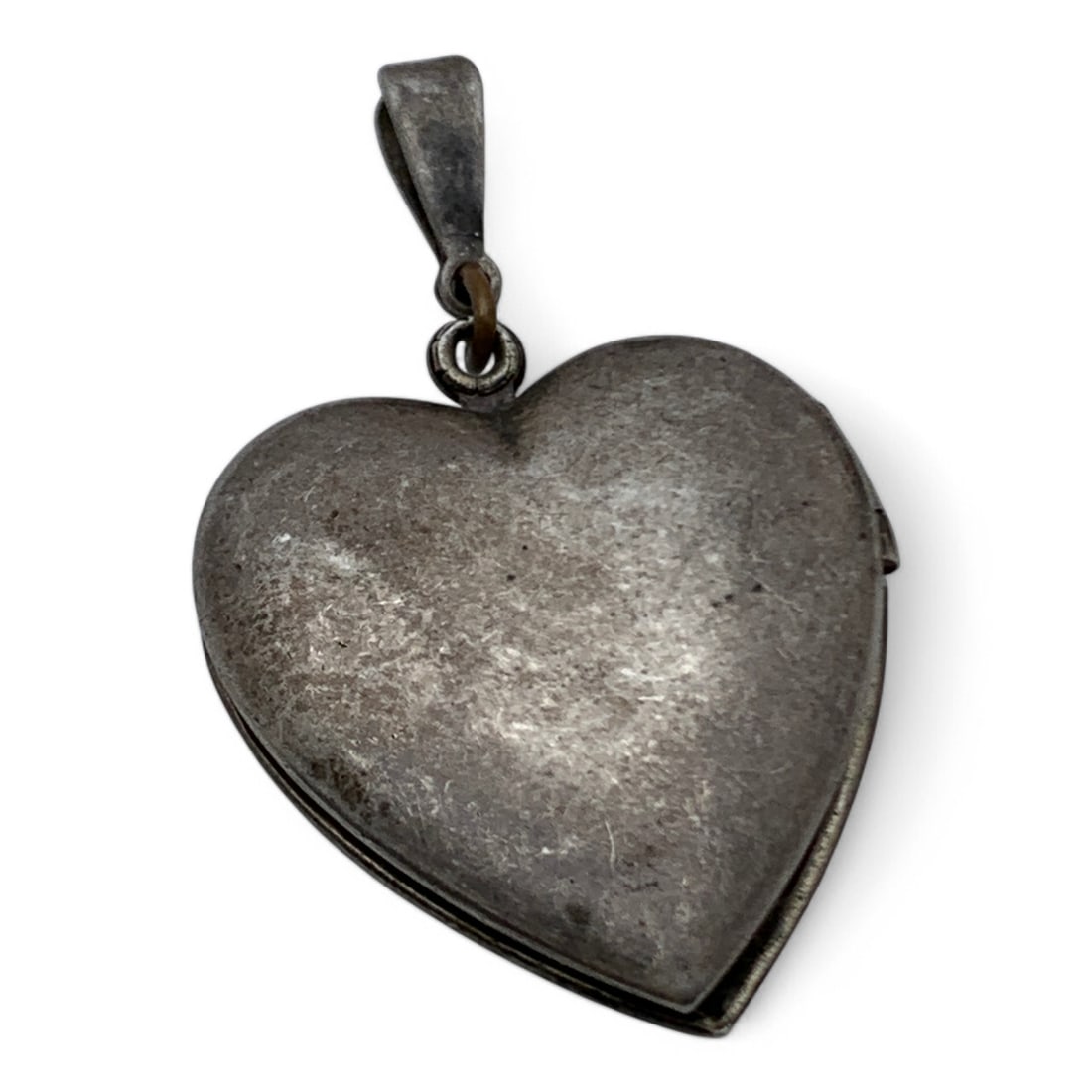 Silver Heart Pendant Locket: Tests Silver - 1 3/4" Long - 6.2 Grams