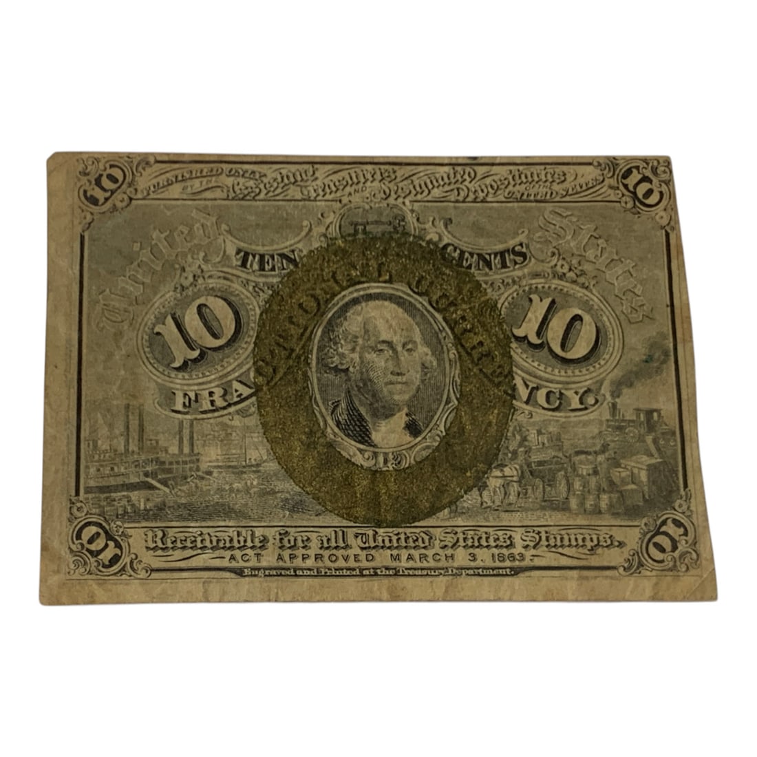 10 Cents Fractional Currency 3nd Issue Note (1 of 2)