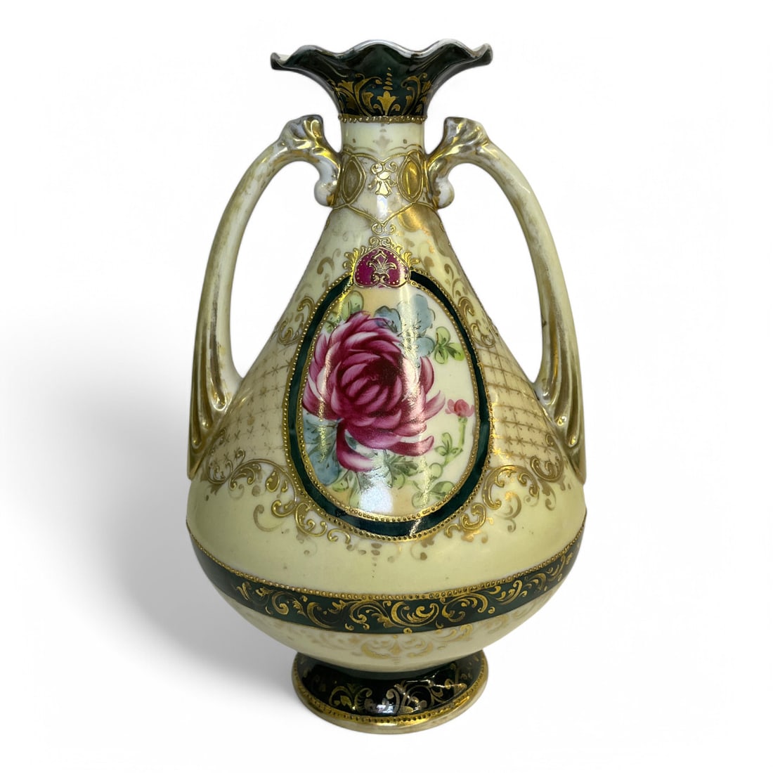 Hand Painted Porcelain Double Handled Vase (1 of 6)