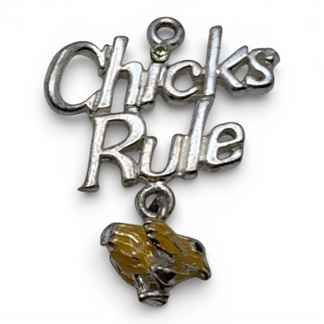 Sterling Silver Enameled Bird Charm: Marked 925 - 7/8" Long - 1.8 Grams