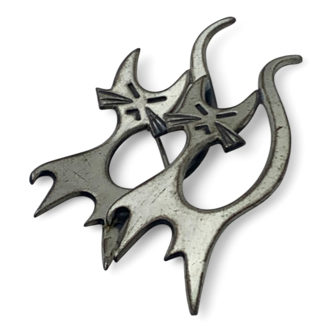 Sterling Silver Cat Brooch - 4