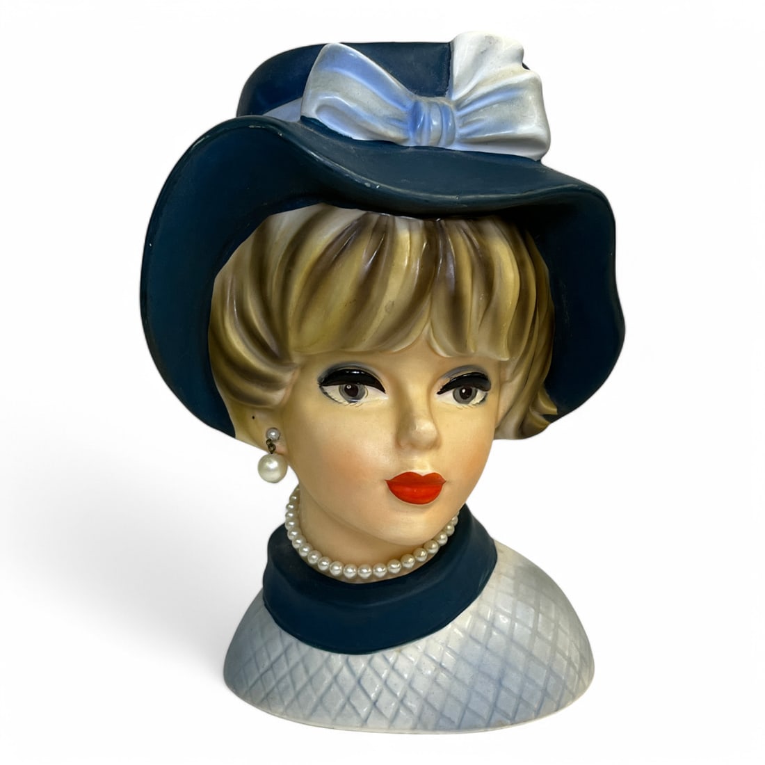 1950s Napco Head Vase: Bears Mark On Bottom. 9" Tall. Missing One Earring, See Photos.