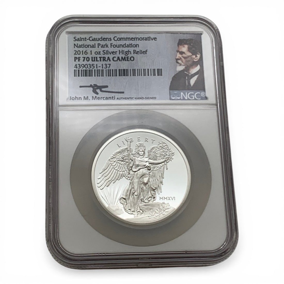2016 1oz. Silver Saint- Gaudens Commemorative Coin: Saint- Gaudens Commemorative National Park Foundationm Pf 70 Ultra CameoIn Ngc Graded Case