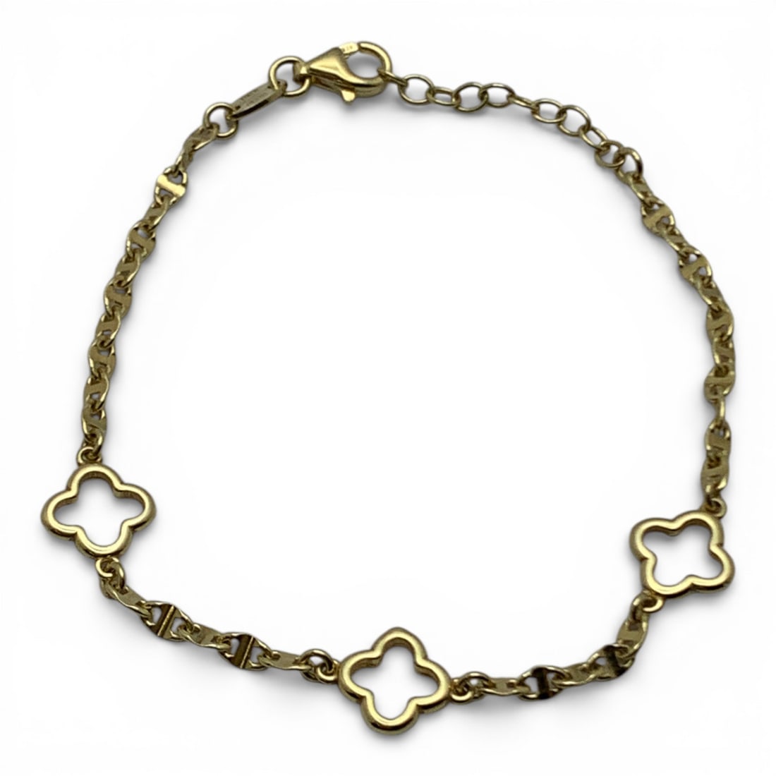 Sterling Silver Gold Tone Bracelet: Marked 925 - 7 3/8" Long - 2.7 Grams