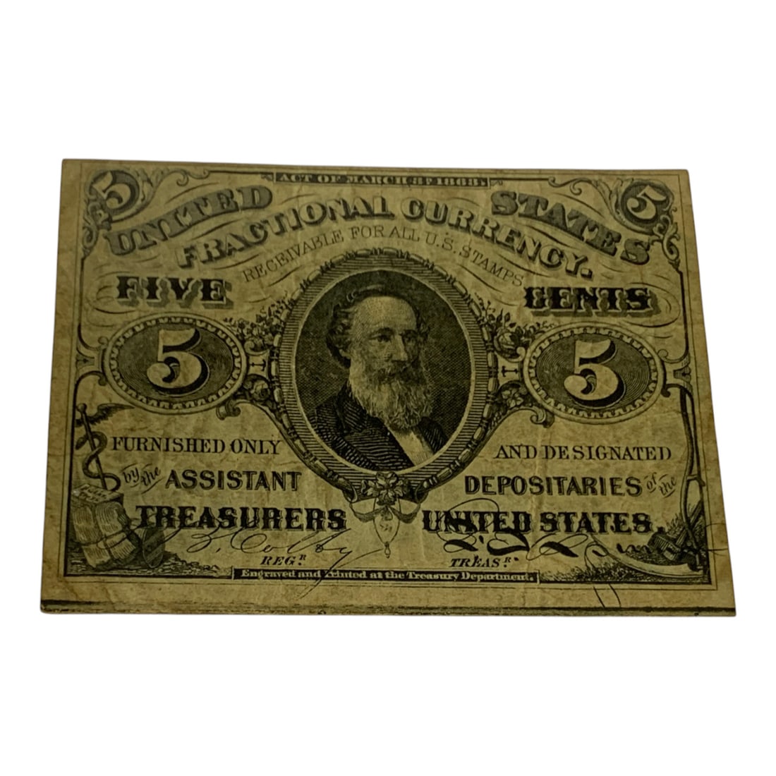 5 Cents Fractional Currency, 3rd Issue: F # 1238See Photos