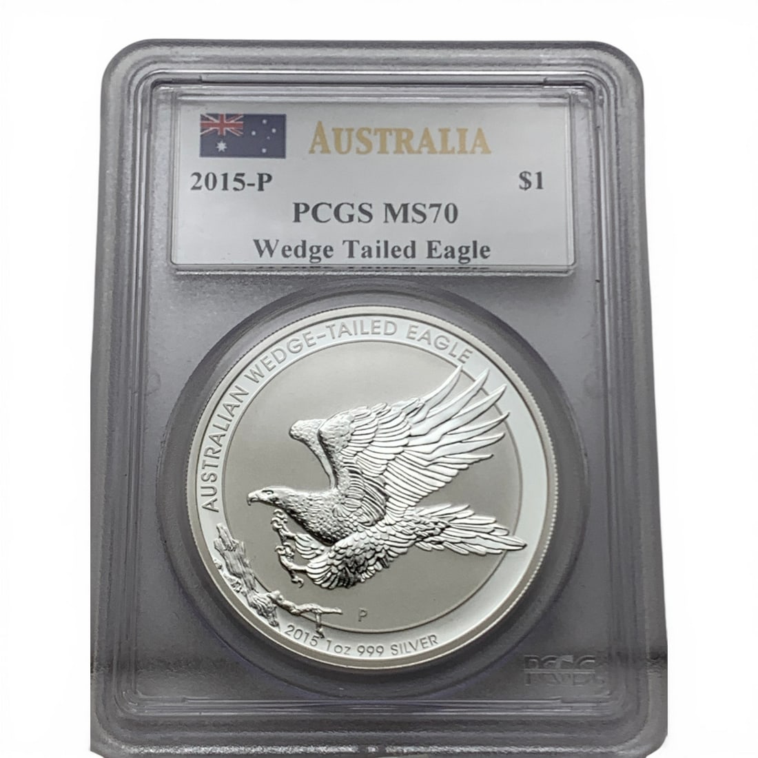 2015 P 1oz. Silver Australia $1 Coin: Australia, Pcgs Ms70In Pcgs Graded Case