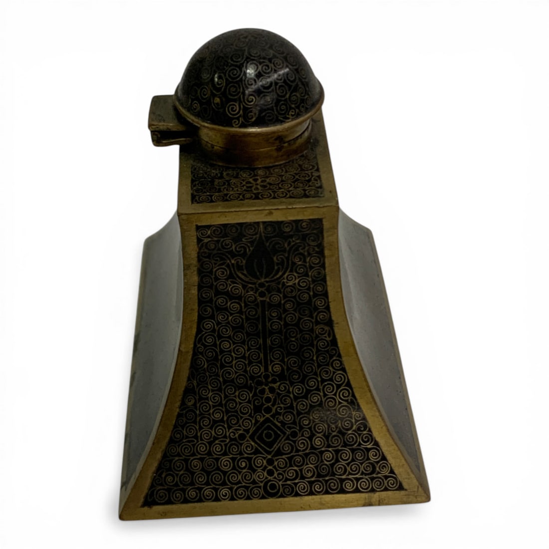 Antique Brass Inkwell - 2