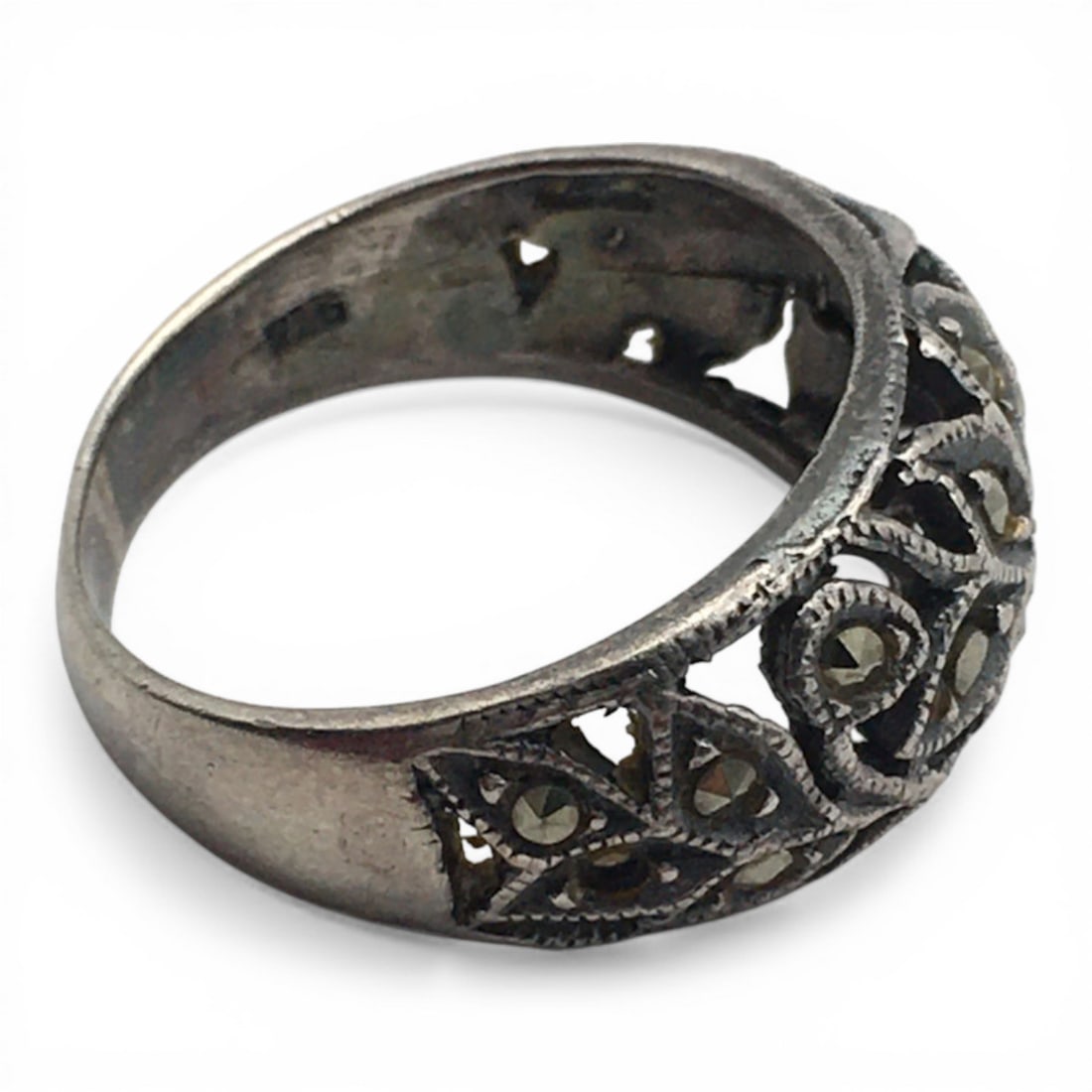 Sterling Silver And Marcasite Ring - 2