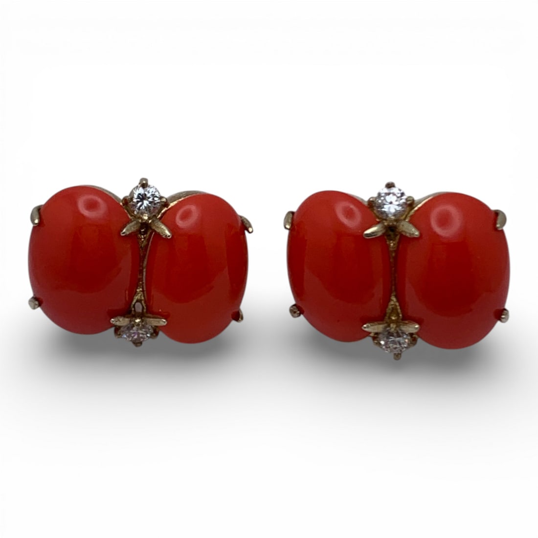 Sterling Gold Tone Earrings With Pink Stones: Marked 925 - 7/8" Long - 18.7 Grams