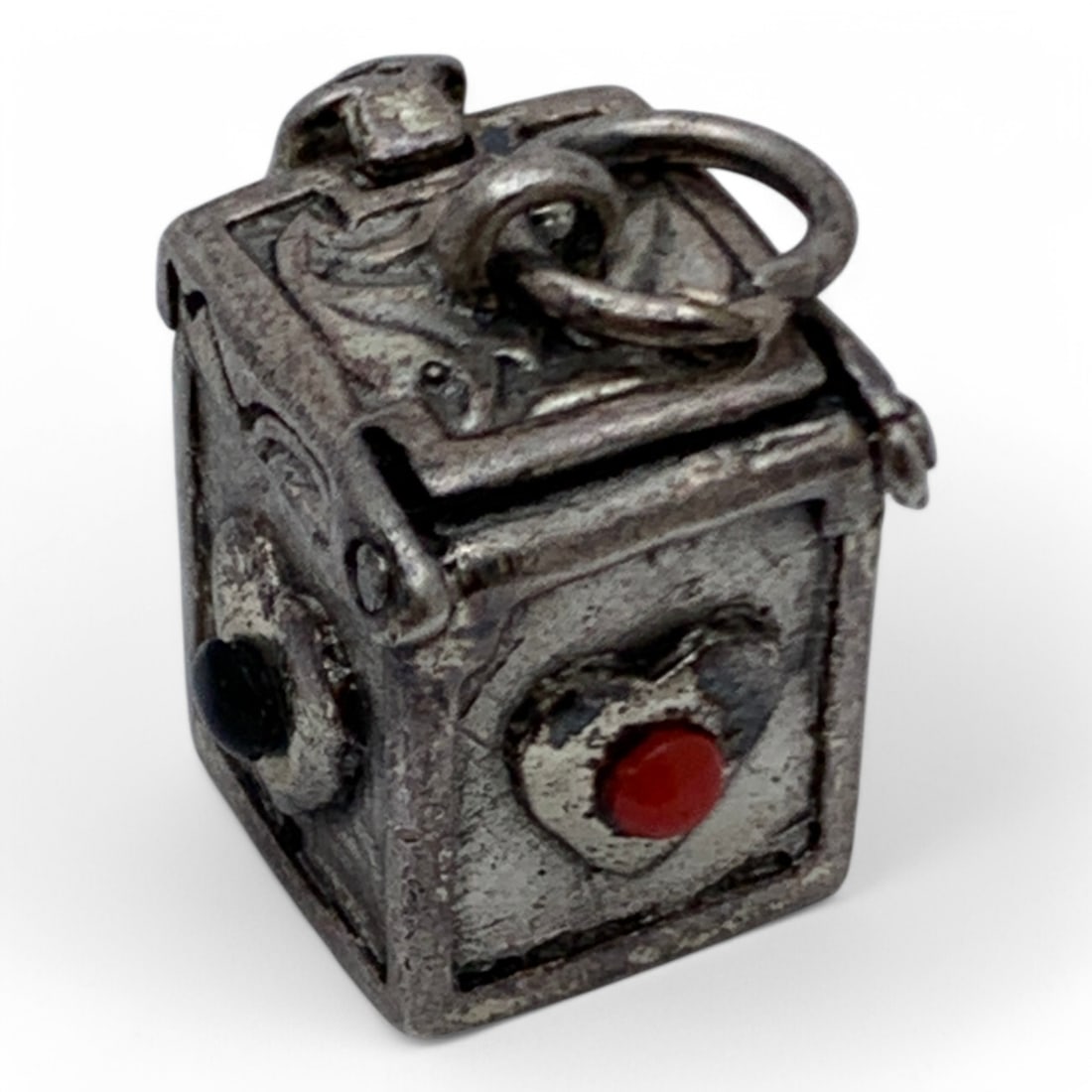 Sterling Silver Trinket Box Pendant: Marked 925 - 3/4" Long - 6.9 Grams