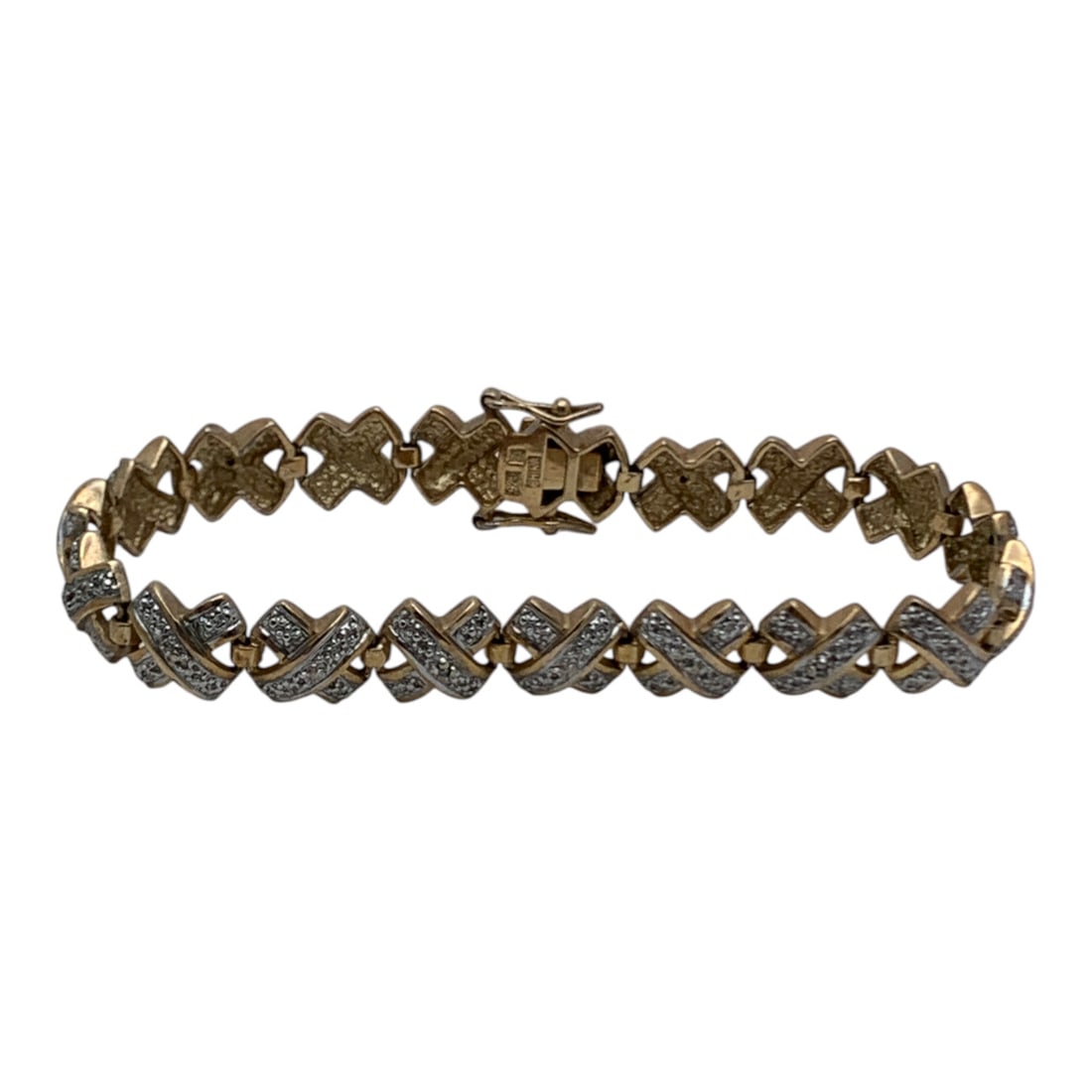 Sterling Silver Gold Tone Bracelet: Marked 925 - 7 1/2" Long - 14.9 Grams