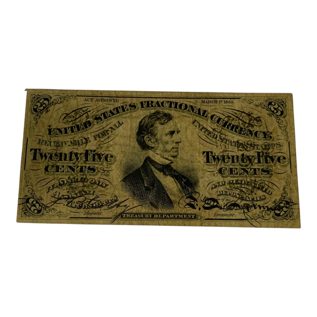 25 Cents Fractional Currency, 3rd Issue: F # 1291See Photos