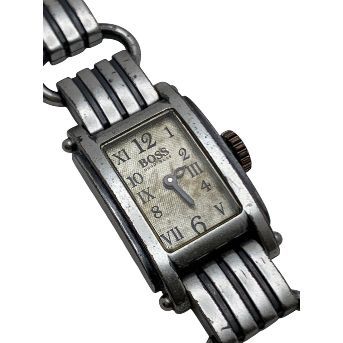 Boss Silver Bracelet Watch: Marked On Face: Boss, Hugo BossMarked On Back: Boos Hugo Boss, All Stainless SteelTests Silver - 8 1/2" Long - 37.6 Grams