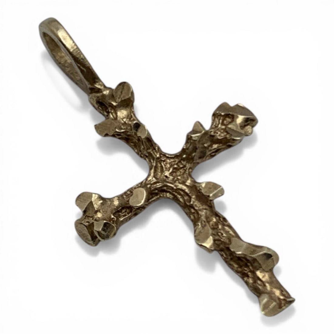 14k Yellow Cross Pendant: Tests 14k - 7/8" Long - 0.5 DwtGemstones Tested With Presidium Gem Tester Il - Berners Does Not Guarantee Authenticity Of Gemstones