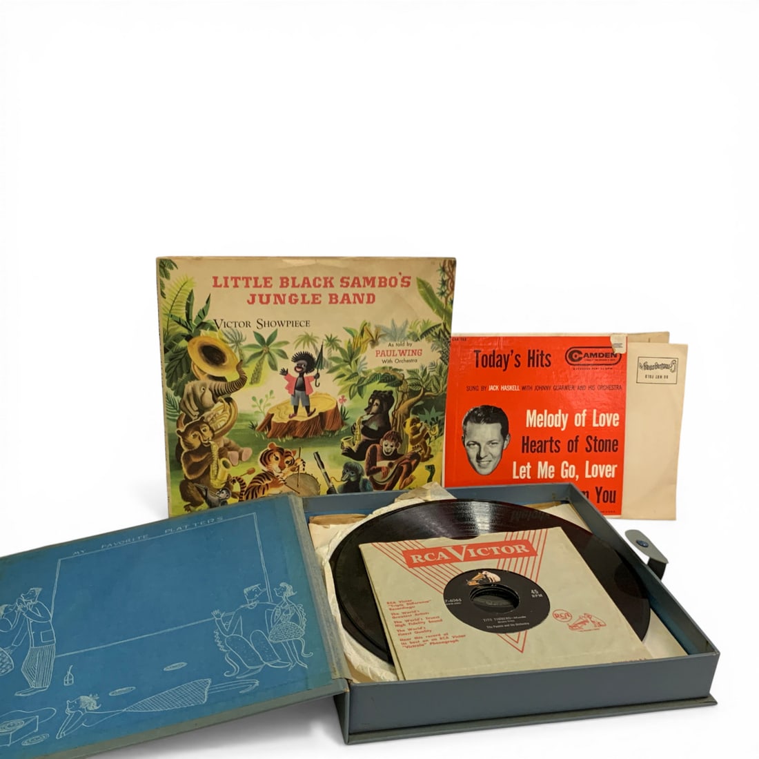 My Platter Box, Book Box Of Vintage Records: Includes: Little Black Sambo's Jungle Band Record Set See Photos