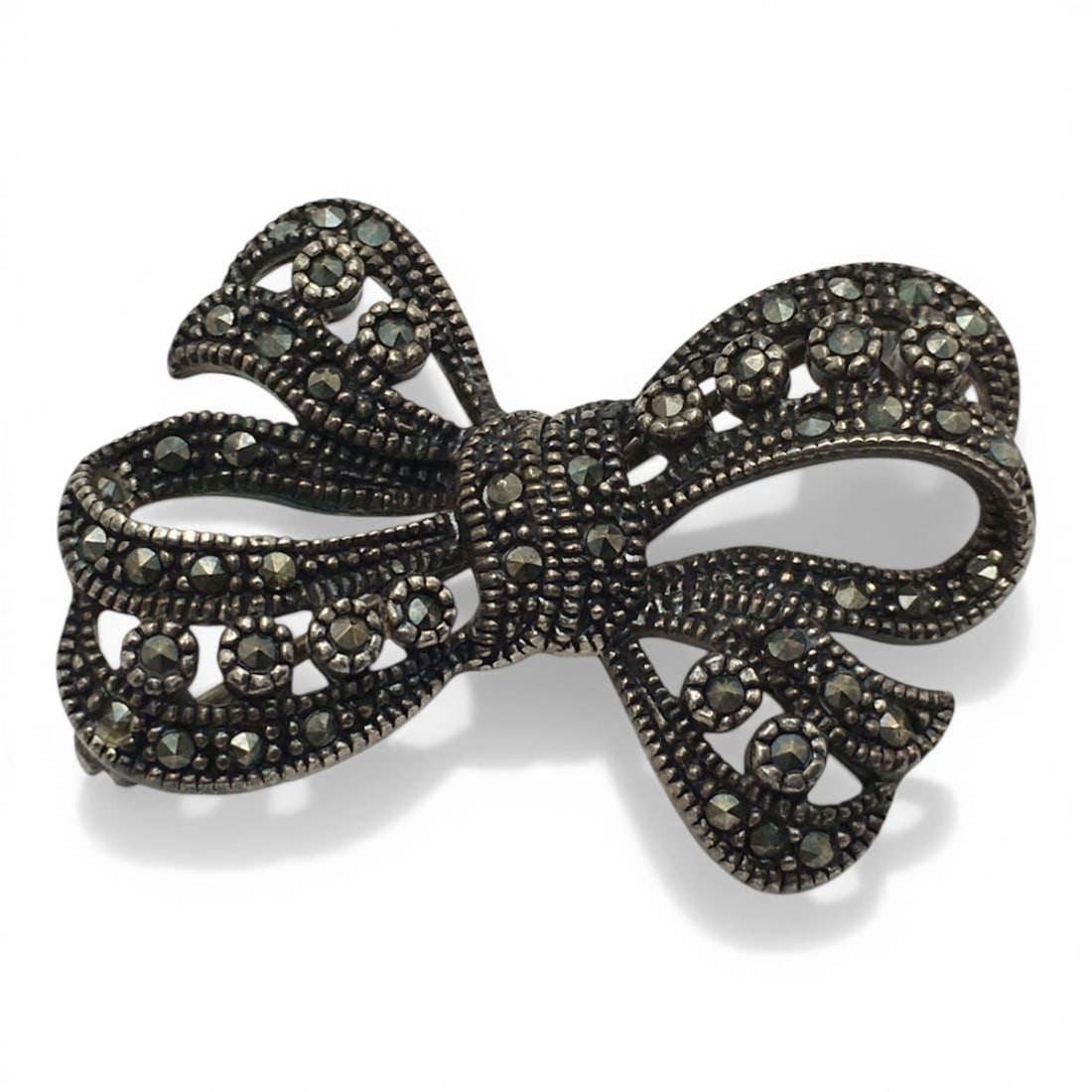 Sterling Silver Bow Broach - 3