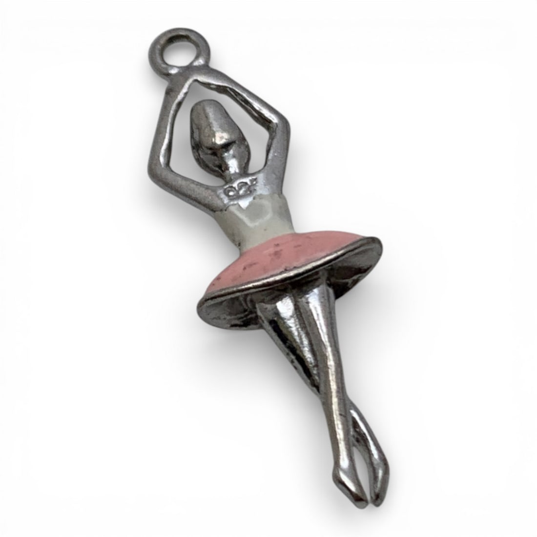 Silver Enameled Ballerina Charm - 2