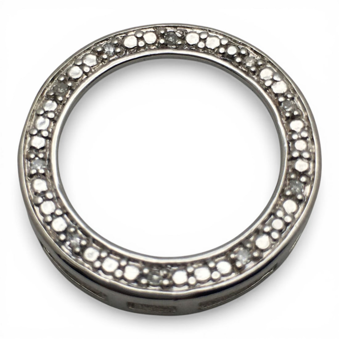 Sterling Silver Clear Stone Pendant: Marked 925. 2.3 G. 0.75" Long