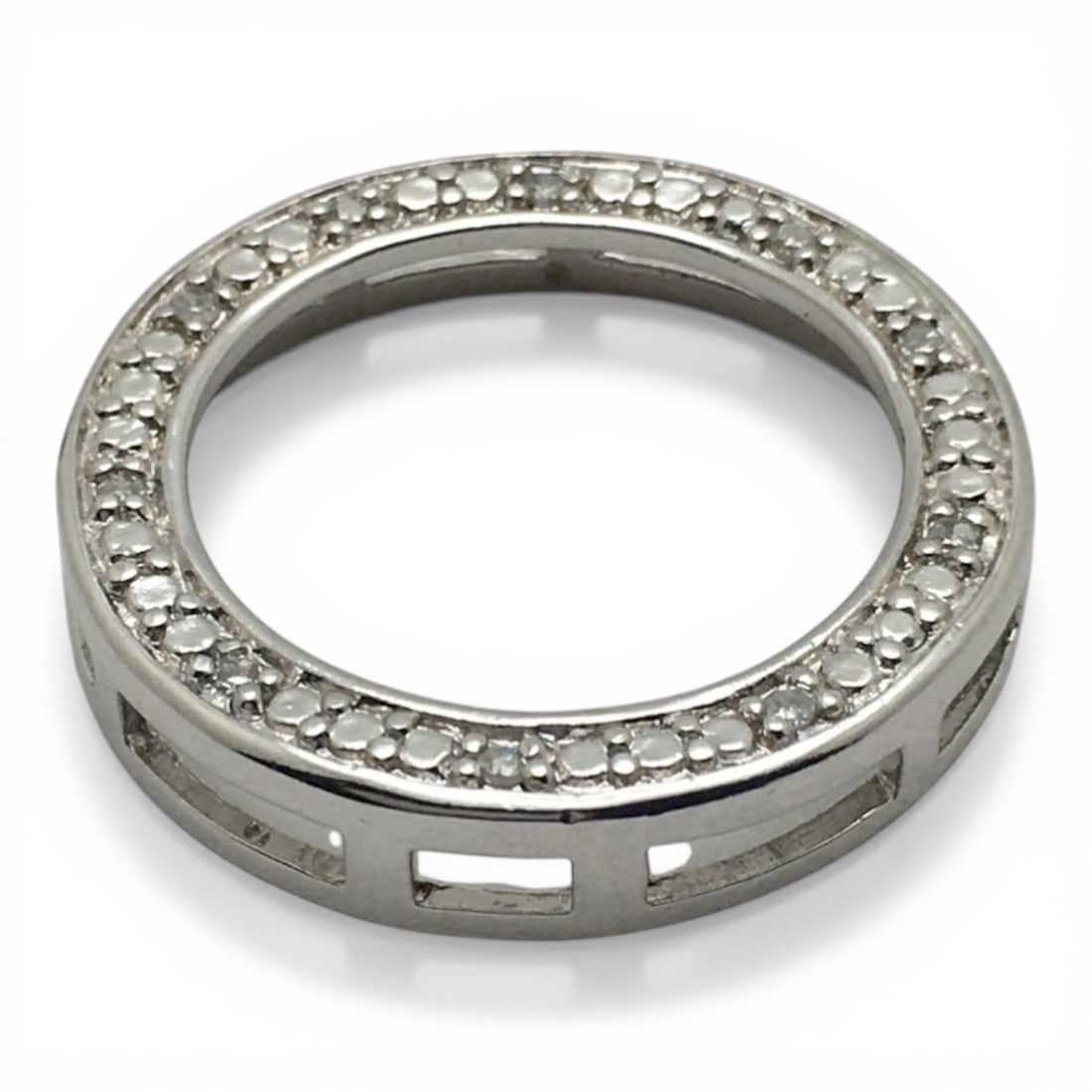 Sterling Silver Clear Stone Pendant - 2