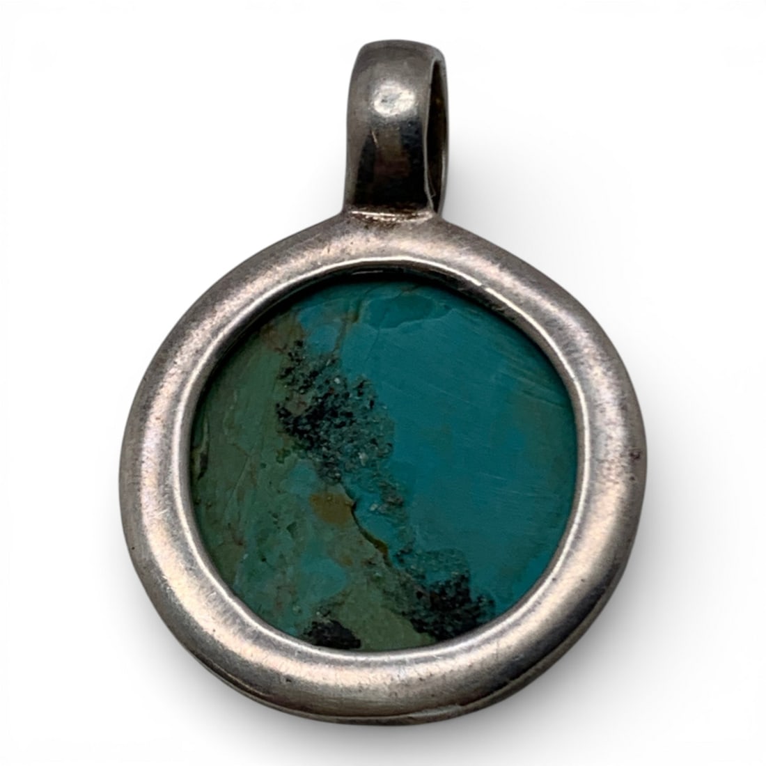 Silver Pendant With Blue Stone - 2