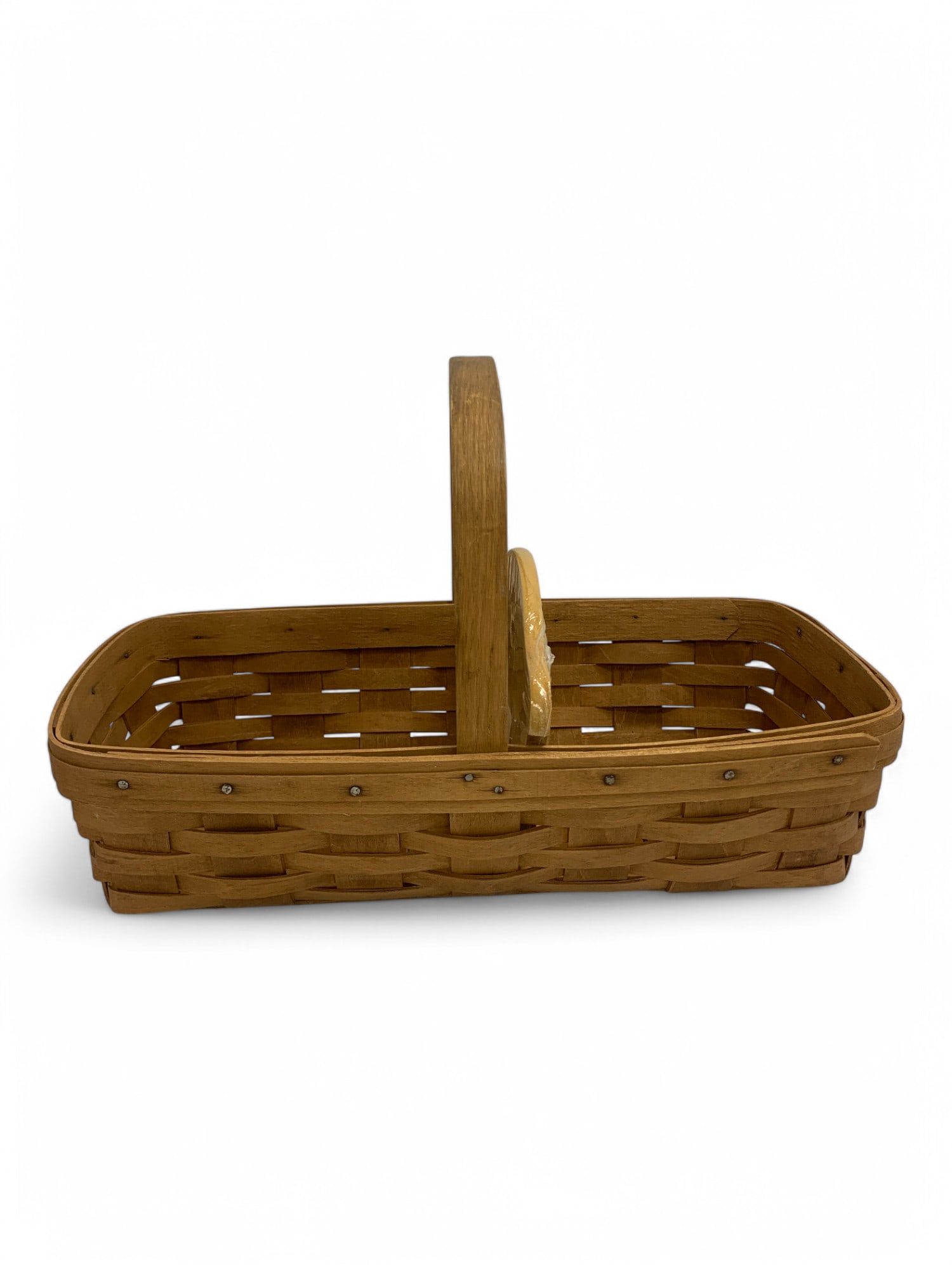 Longaberger Bread Basket With Wooden Divider: 14" Long X 8".